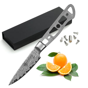 AUS-10 Damascus 3.5-in Paring Knife Blank [Logo or No Logo]