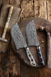 AUS-10 Damascus 7-in Chinese Cleaver Blank [Logo or No Logo]