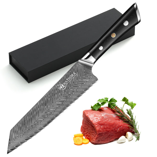 [2022 NEW] AUS-10 Damascus 8-in Kiritsuke Chef Knife, Ultra-wide 