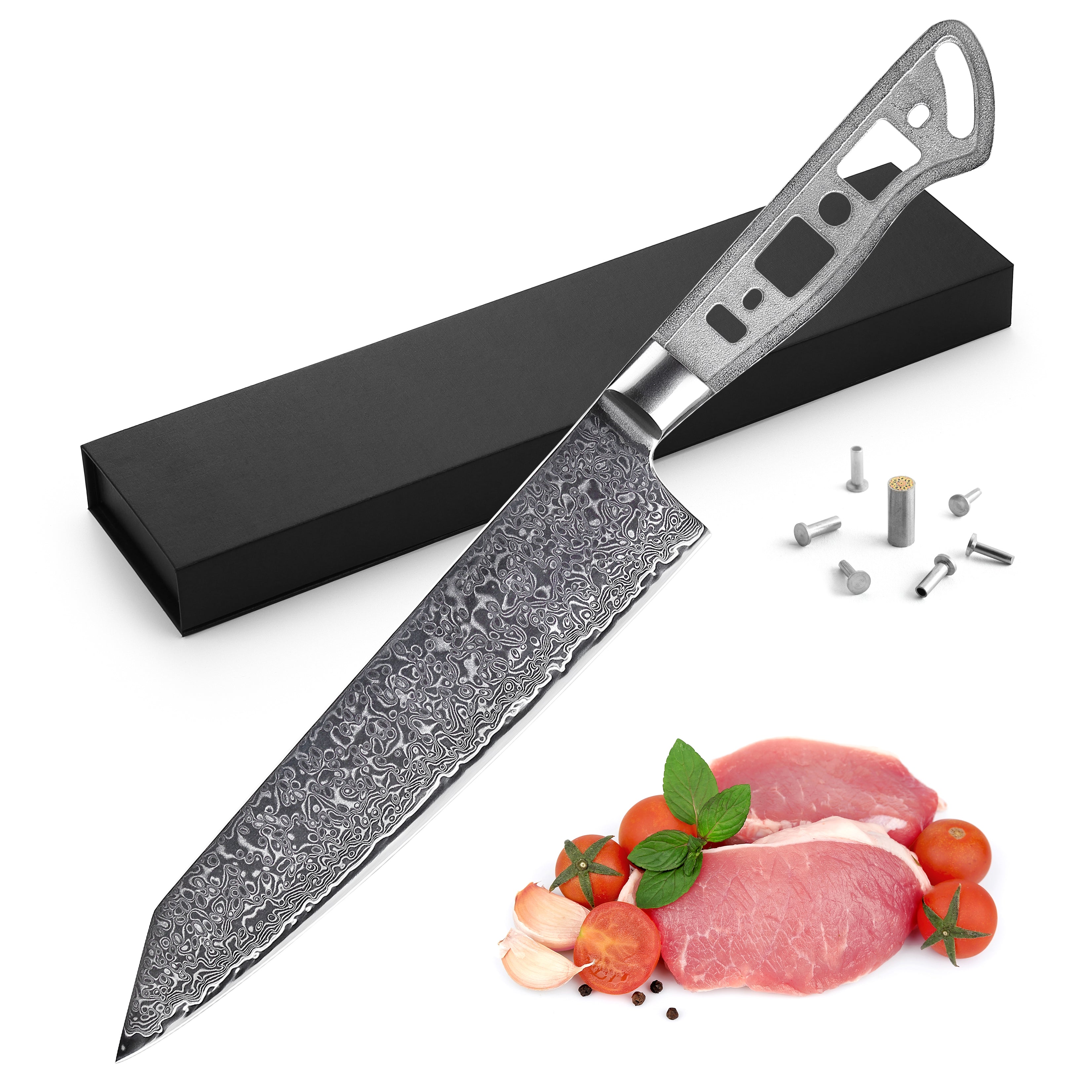 Katsura Cutlery CKGD14B-no Logo Japanese Premium AUS-10 67 Layers Damascus Steel 4.5 in. Serrated Blade Steak Knife Blank No Logo Woodworking Project