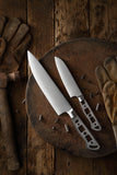 [2022 NEW] AUS-10 3 Layers Forged 8-in Gyuto Chef Knife & 5-in small Santoku Knife Blank Set [NO LOGO]