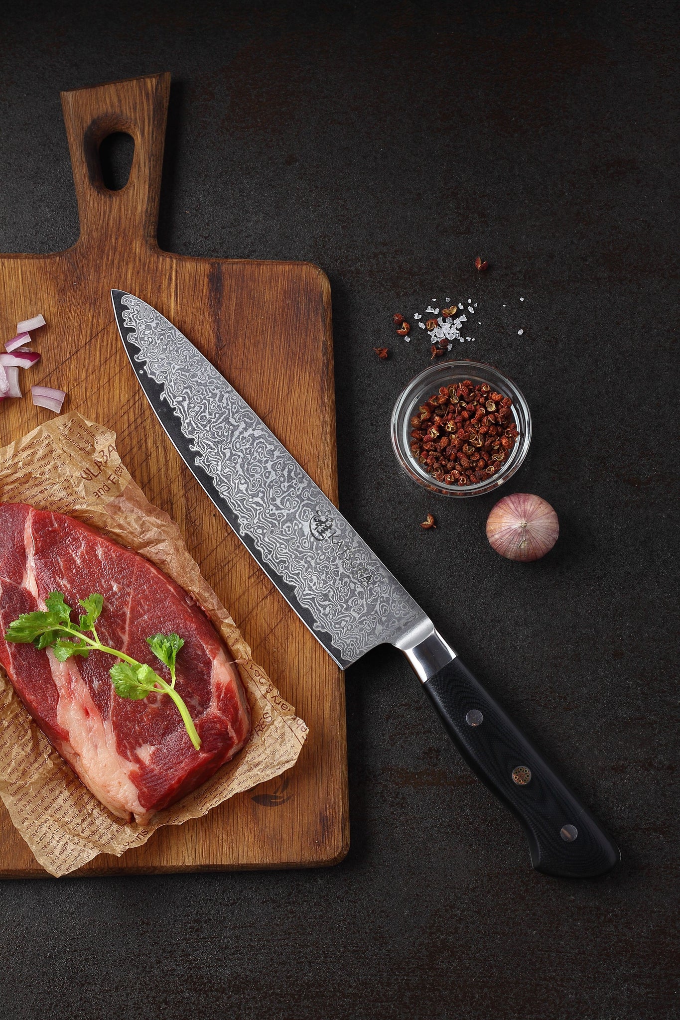 MITSUMOTO SAKARI 8 inch Japanese Chef Knife, High Carbon Stainless
